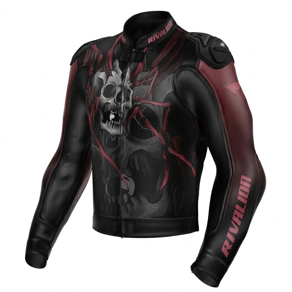 Joker Venom Leather Motorcycle Racing Jacket Custom Design Removable Protection