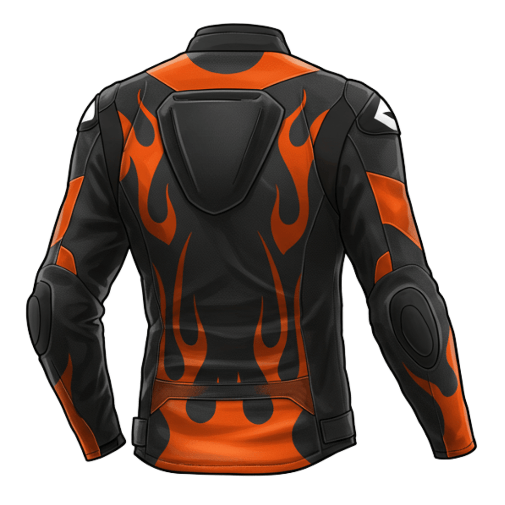 KTM Orange Black Leather Motorcycle Jacket