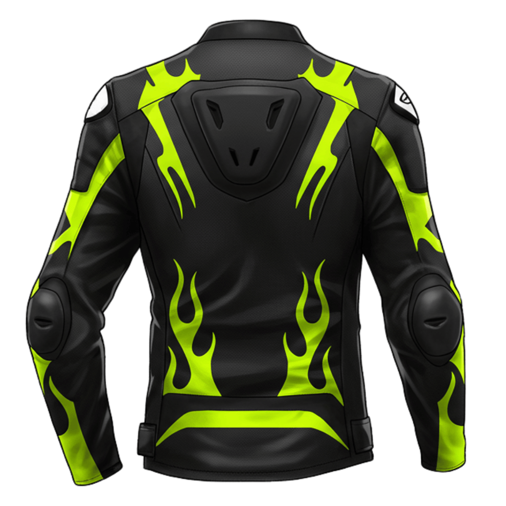 Premium Black and Yellow Leather Motorcycle Jacket