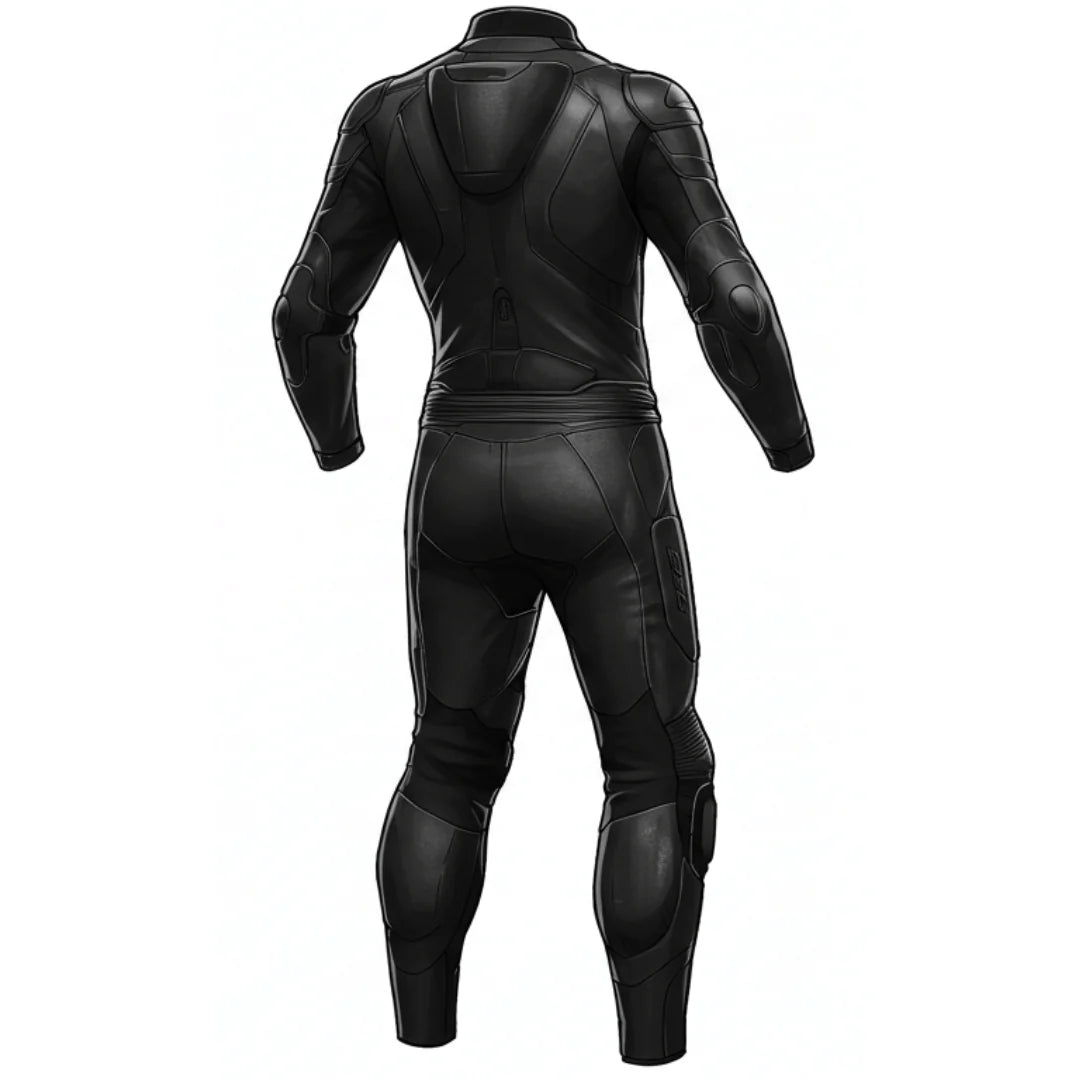 Black Leather Motorcycle Racing Suit for Ultimate Protection
