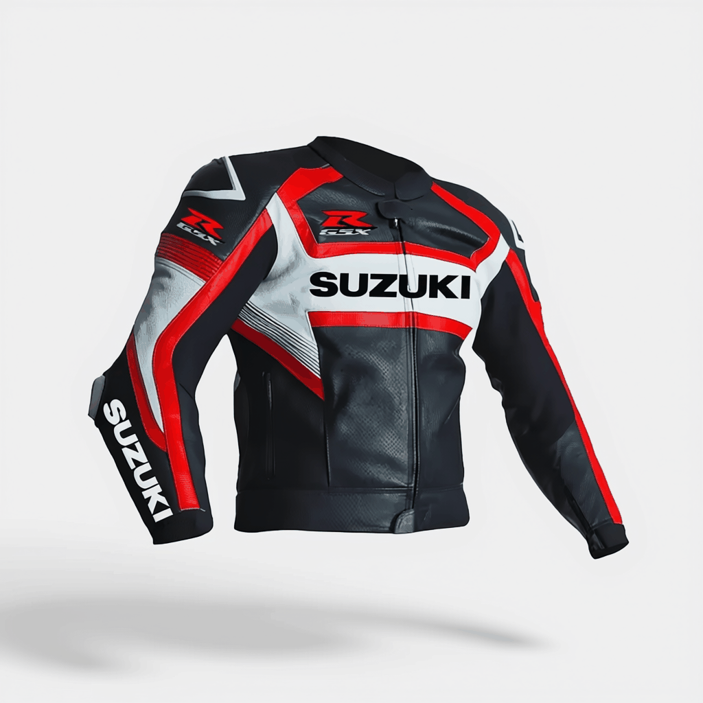 Handmade Suzuki GSX-R Leather Motorcycle Jacket - Premium Quality