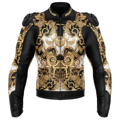 Royal Star Motorcycle Racing Leather Jacket Removable Protection