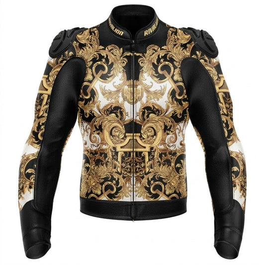 Royal Star Motorcycle Racing Leather Jacket Removable Protection