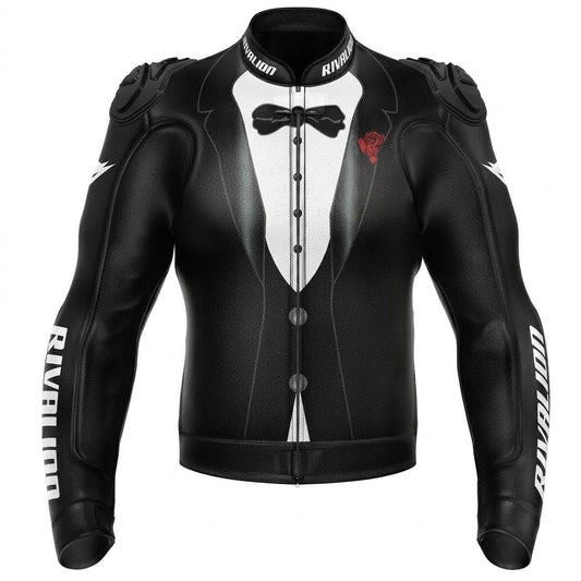 Formal Suit Style Motorcycle Racing Jacket Cowhide and Kangaroo Leather with Removable Protection