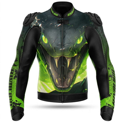 Venom Motorcycle Racing Leather Jacket Custom Design Removable Protection