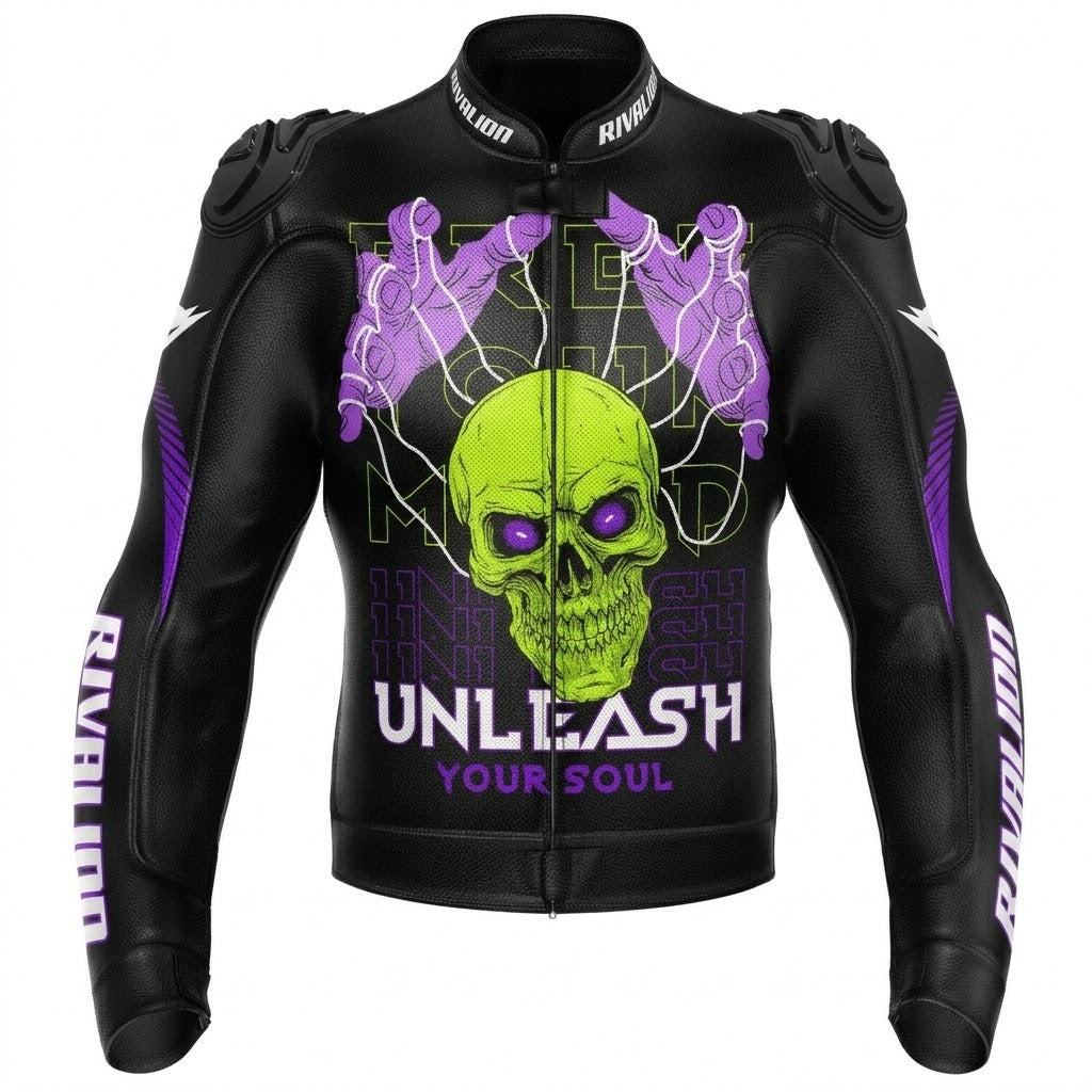 Customizable Motorcycle Racing Leather Jacket Removable Protection Cowhide or Kangaroo