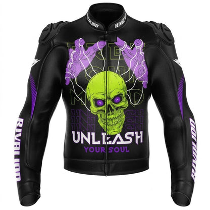 Customizable Motorcycle Racing Leather Jacket Removable Protection Cowhide or Kangaroo