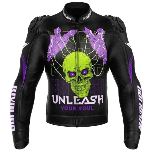 Customizable Motorcycle Racing Leather Jacket Removable Protection Cowhide or Kangaroo