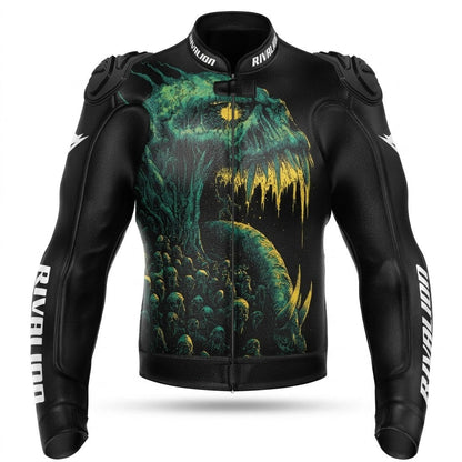 Creature Style Motorcycle Racing Leather Jacket with Removable Protection