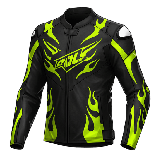 Premium Black and Yellow Leather Motorcycle Jacket