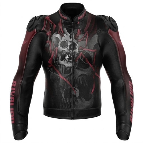 Joker Venom Leather Motorcycle Racing Jacket Custom Design Removable Protection