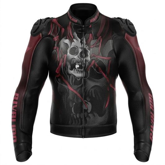 Joker Venom Leather Motorcycle Racing Jacket Custom Design Removable Protection