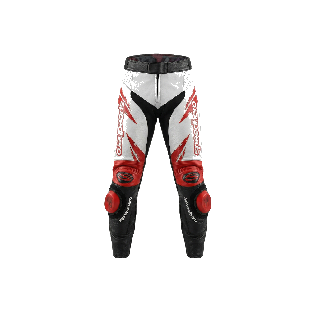 Held Ladies Rocket 3 Leather Trousers - Black / White / Red