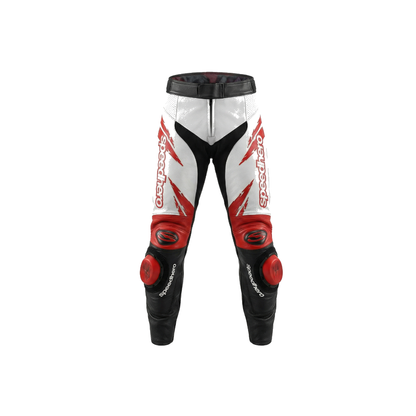 Held Ladies Rocket 3 Leather Trousers - Black / White / Red