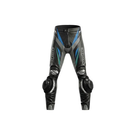 RST Tractech Evo D3O Leather Motorcycle Trousers - Black/Blue