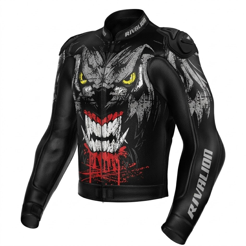 Custom Motorcycle Racing Leather Jacket Cowhide or Kangaroo Removable Protection