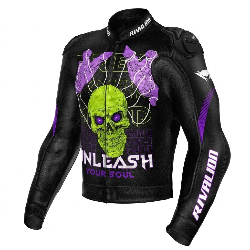 Customizable Motorcycle Racing Leather Jacket Removable Protection Cowhide or Kangaroo