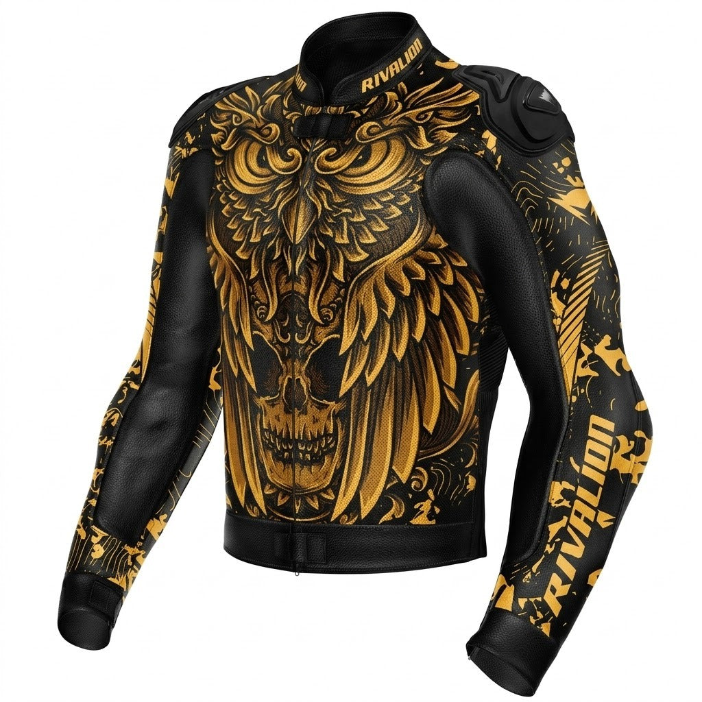 Angry Bird Motorcycle Leather Racing Jacket Removable Protection