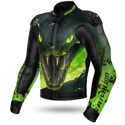 Venom Motorcycle Racing Leather Jacket Custom Design Removable Protection