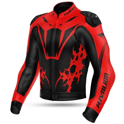 Red Snake Venom Motorcycle Racing Leather Jacket Custom Design Removable Protection
