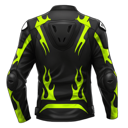 Premium Black and Yellow Leather Motorcycle Jacket