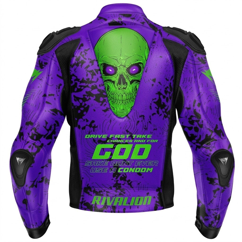 Customizable Monster Motorcycle Racing Leather Jacket Removable Protection Cowhide or Kangaroo