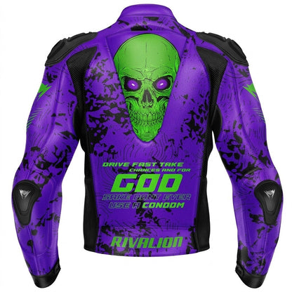 Customizable Monster Motorcycle Racing Leather Jacket Removable Protection Cowhide or Kangaroo