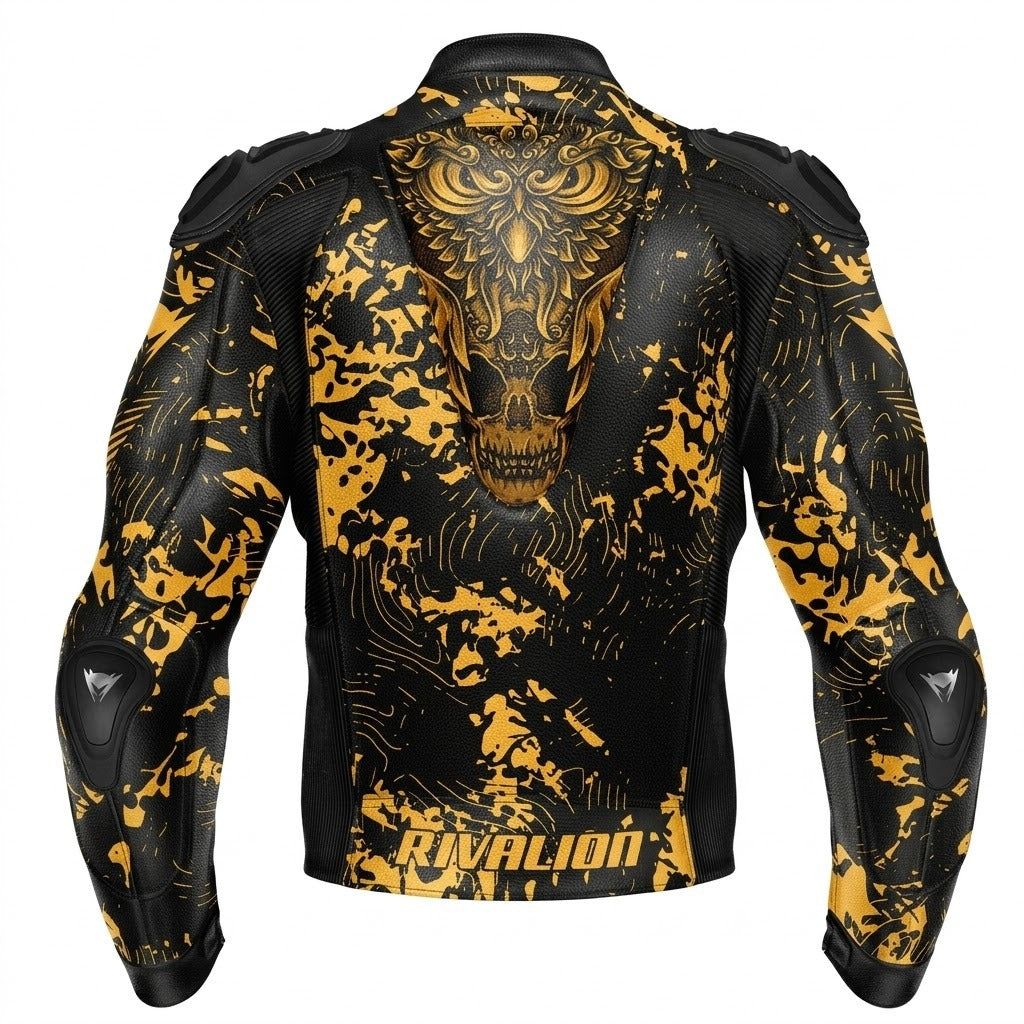 Angry Bird Motorcycle Leather Racing Jacket Removable Protection