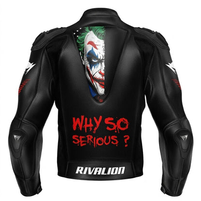 Joker Motorcycle Racing Leather Jacket Custom Design Removable Protection