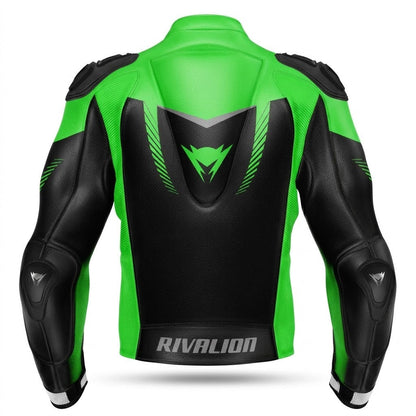 Kawasaki Ninja Green Leather Motorcycle Racing Jacket Custom Design Available