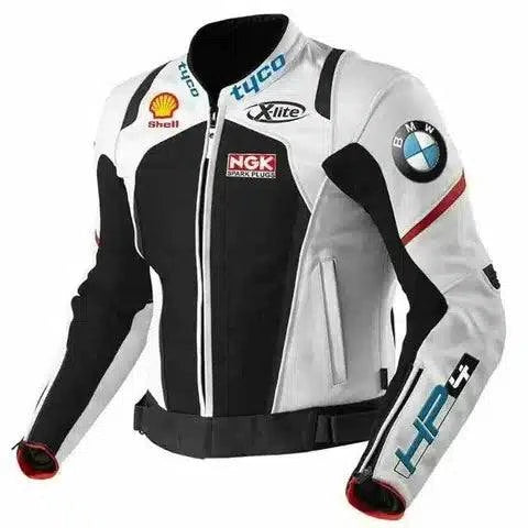 BMW Tyco Motorcycle Black Leather Racing Jacket