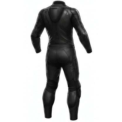 Black Leather Motorcycle Racing Suit for Ultimate Protection