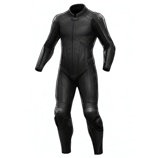 Black Leather Motorcycle Racing Suit for Ultimate Protection
