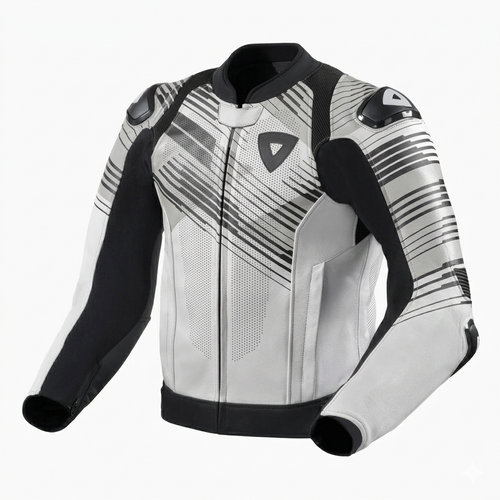 Men's Performance Perforated Leather Racing Jacket - Arctic Speed Edition with Armored Protection
