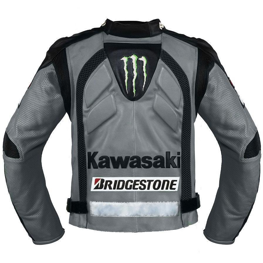 Pro-Series Performance Leather Jacket - Slate Grey Racing Design with Reinforced Armor