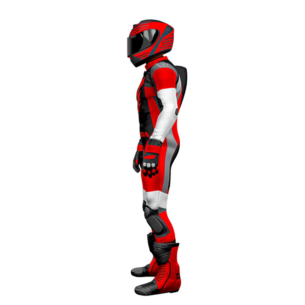 One X Honda Red & Black Motorcycle Leather Suit
