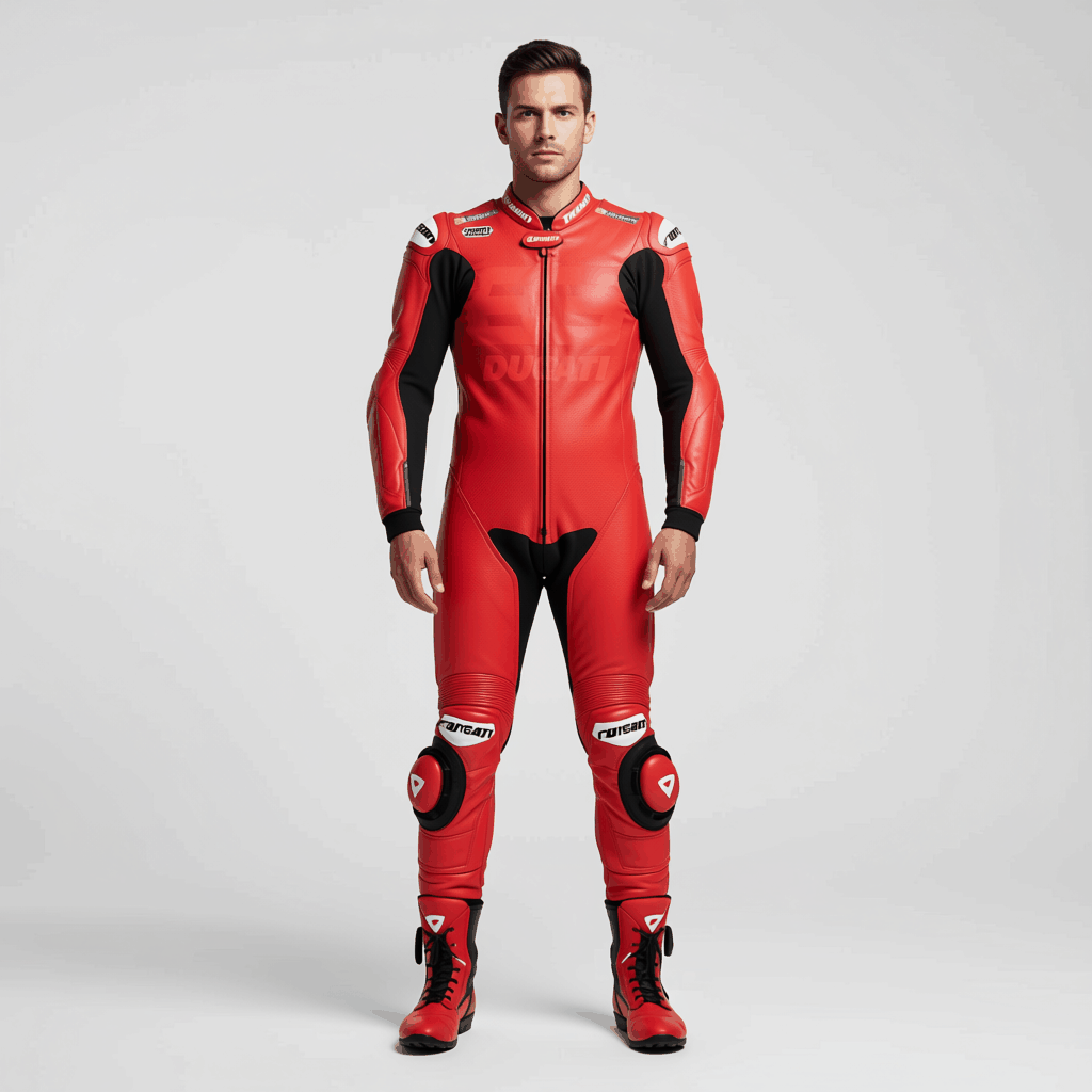 red racing suit